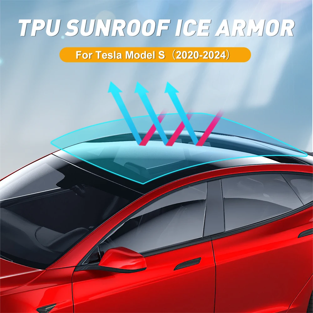 TPU Ice Armor Pre-Cut Sunroof Protection Film Heat Insulation for Tesla Model S 2020 2021 2022 2023 2024 Car PPF Accessories