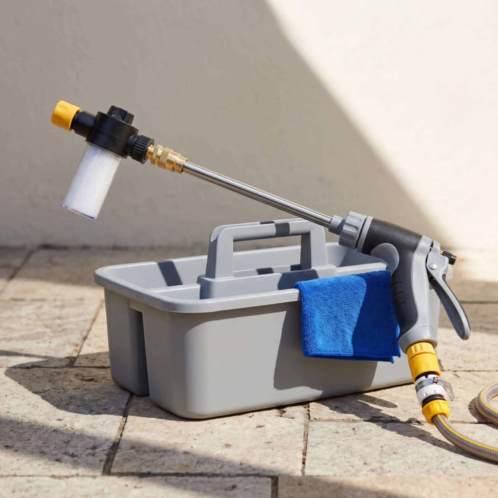 Car Wash Spray with Fluid Chamber Easy-to-Use Handheld Wash with Metal Lance Sprayer Multi-Purpose Versatile for Garden