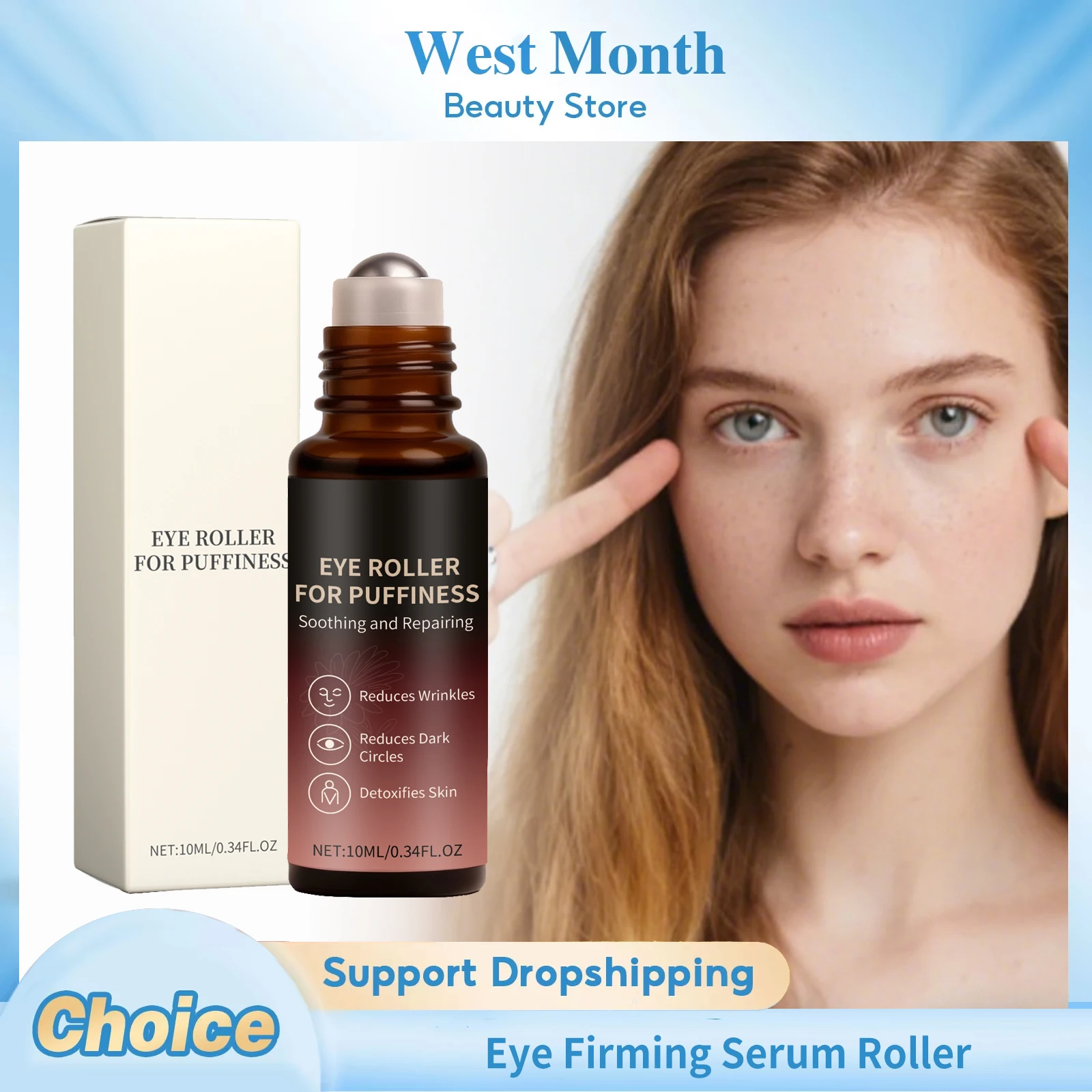 

Eye Firming Serum Roller Hydrating Repairing Tighten Lifting Anti Dark Circles Relieve Eye Fatigue Smooth Nourishing Eye Cream