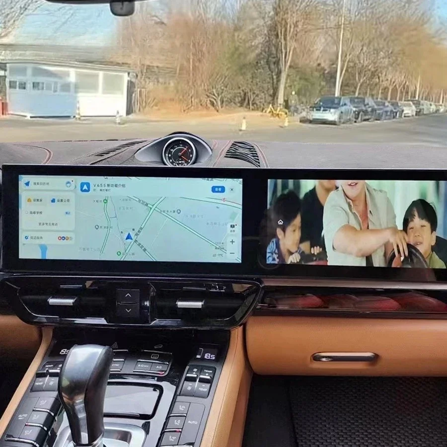 

Carplay для Porsche Cayenne 2010-2017 обновленный интерактивный двойной экран 12,3 дюйма + 12,3 дюйма Android 13 мультимедийный видеоплеер