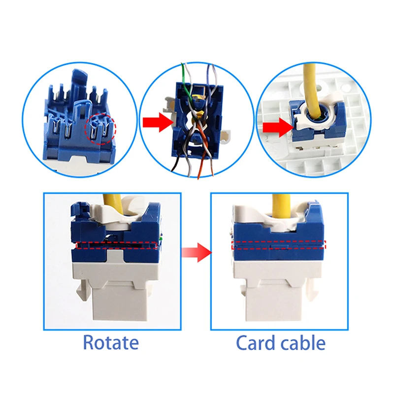 1Pcs Whirling Wire CAT6 RJ45 Toolless LAN Insert Keystone Ethernet Module Jack Gigabit UTP Tool-free Ineternet Socket