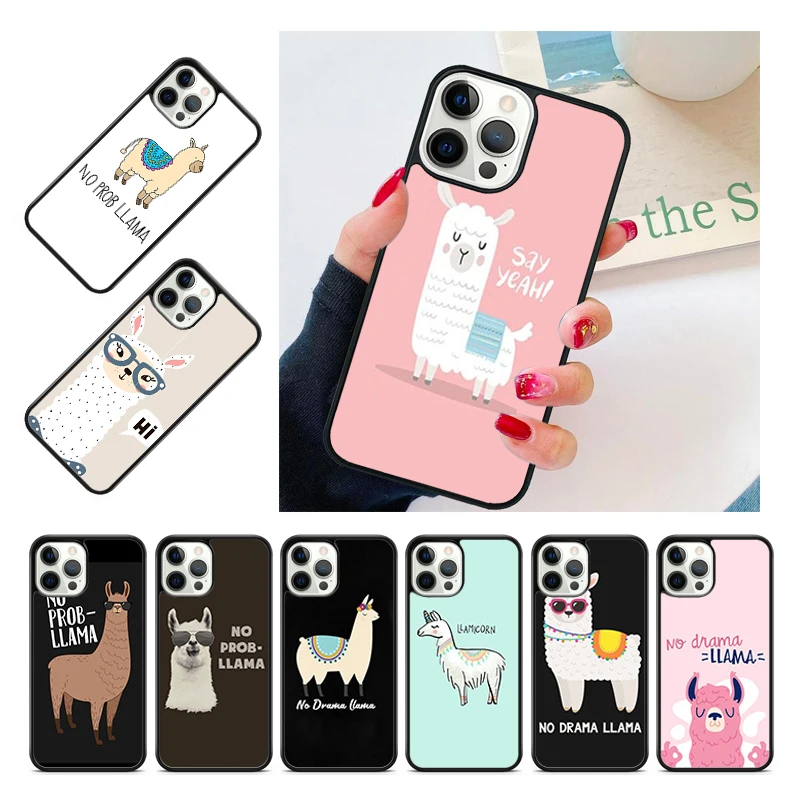 cute no drama llama lama Phone Case Cover For iPhone 15 16 14 13 12 Pro Max mini 11 Pro Max XS X XR Plus Coque Shell