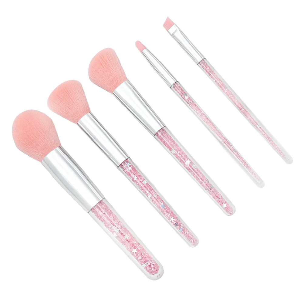 5 pcs Makeup Brush Set Premium Dense Bristles No Shedding Brushes For Liquid Foundation Powder Eyebrow Woman