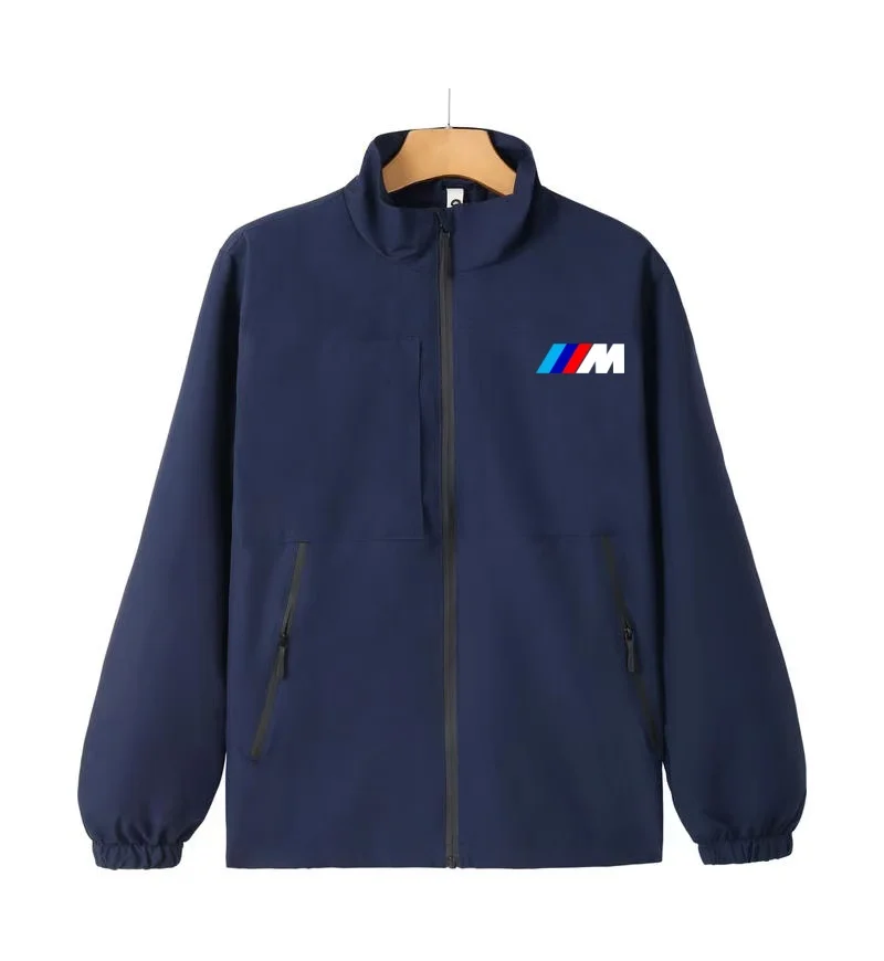 

2025 New Men's and Women's Motorcycle Windproof Jacket BMW Car Logo Zipper Jacket BMW Printed Lapel Solid Color Jacket Men's