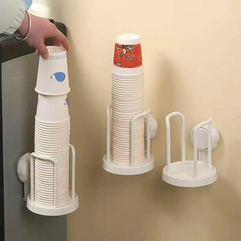 Multi Size Plastic Cup Dispenser Rack for 7oz 9oz Disposable Paper Cups Wall Mounted Desktop Holder Organizer