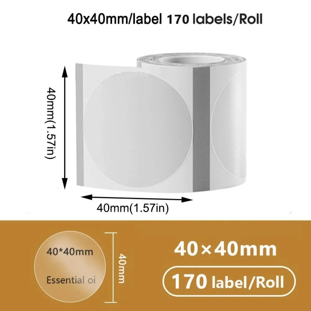 230Pcs Transparent Blank Label Sticker DIY Waterproof Thermal Printing Paper Anti-Oil Square/Round Self-Adhesive Label