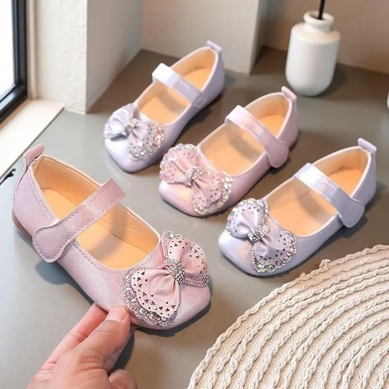 

Kawaii Casual Coat Set Fashion Children S Clothing 2025 Autumn New Girls Princess Shoes Cute Bow Soft Sole Baby Toddler Single
