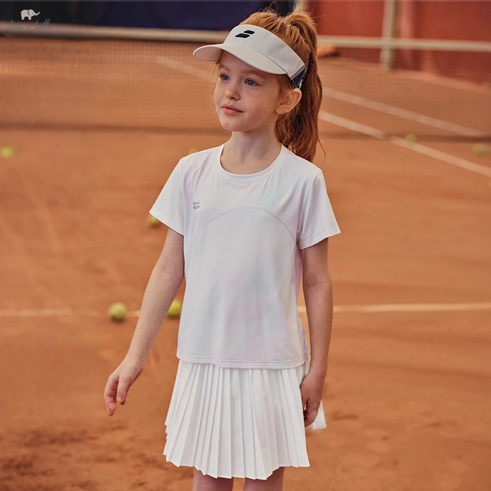 

Комплекты из футболки и юбки Dave Bella для девочек, 7-13 лет, 2 предмета: топ с коротким рукавом и плиссированная юбка, летний комплект для улицы DK2261454