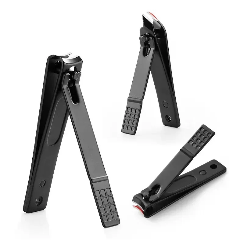 Preto aço inoxidável Nail Clippers, tesoura grossa, Pedicure Profissional, Manicure Trimmer Tools, 1Pc