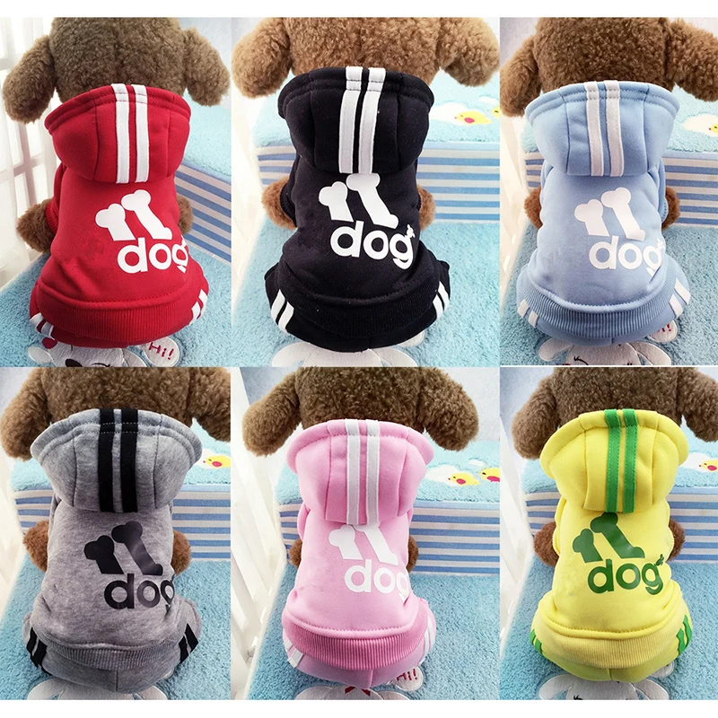 Winter Warm Pet Dog Clothes Soft Cotton Four-legs Hoodies Outfit For Small Dogs Chihuahua Pug Sweater Clothing Puppy Coat Jacket