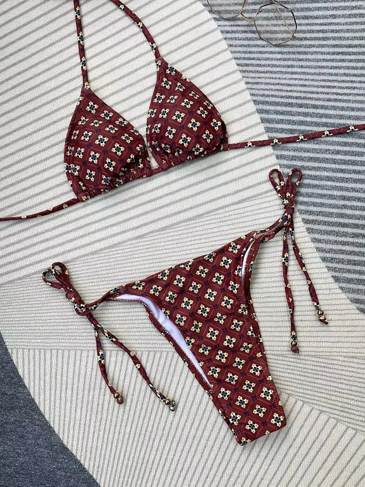 Sexy Swimsuit Women Bikinis Sets 2023 Print Swimwear High Cut Female Bathing Suit Push Up Biquinis Bandage Brazilian Beachwear