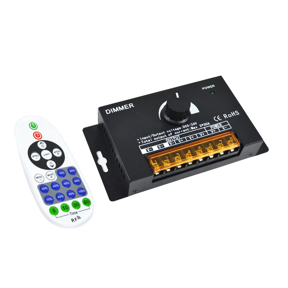 3 Keys/14 Keys/23 Keys Large Iron Case Knob Dimmer LED Monochrome Strip Light Box Controller High Brightness High Power No Flic