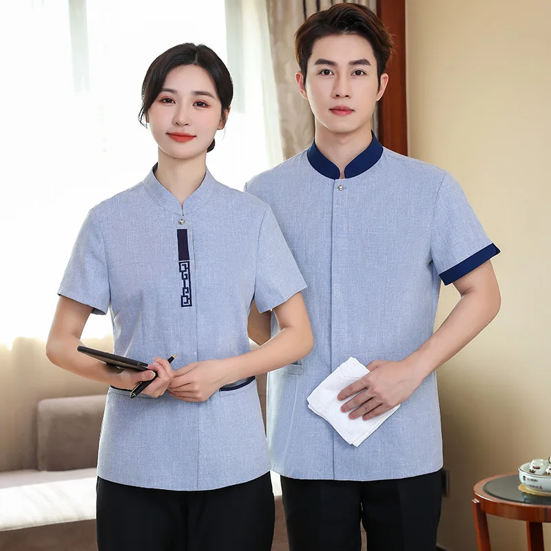 

Cleaning Service Uniform Short Sleeve Summer Female Hotel Guest Room Cleaner Work Uniforms Property Hospital Aunt PA