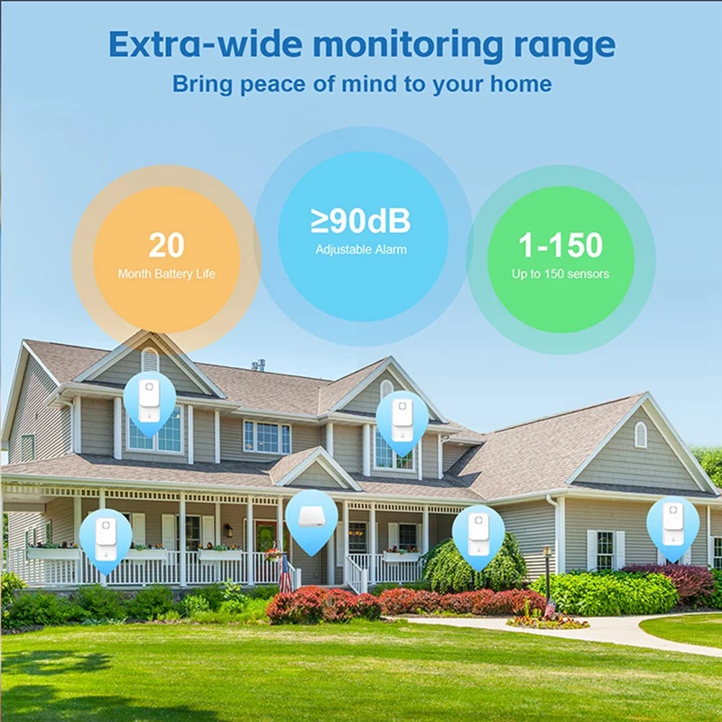 AAAEL-Tuya Wifi Smart Water Leak Sensor 90Db Dual-Sided Leak Alarm Water Level Monitoring Remote Control Smart Home Device