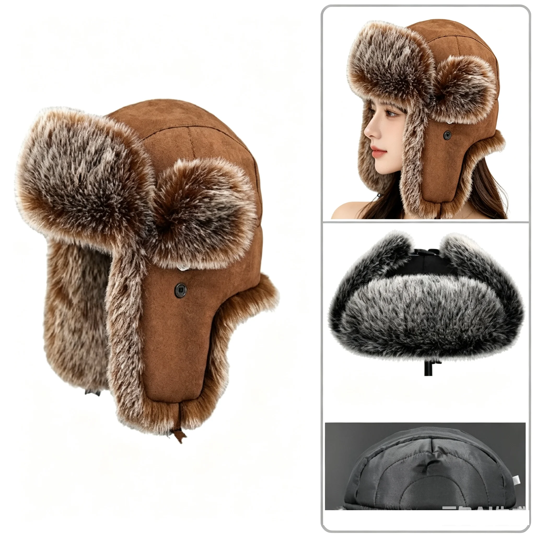 Trapper Hat Ear Flap - Unisex wintermuts van imitatiebont, warm, winddicht,