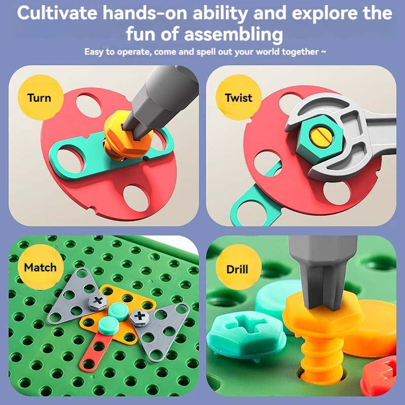 مجموعة ألعاب ألغاز ثملية للأطفال، صندوق أدوات إصلاح وتفكيك الماس الكهربائي للأطفال #5