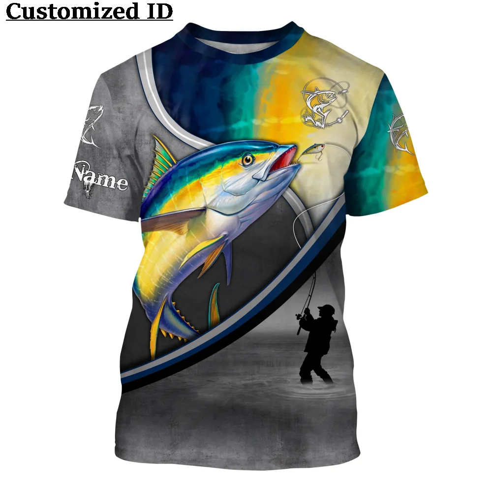 Men's T-shirt 2023 New 3D Fishing Printing Sports Quick Dry Breathable Short-sleeved Summer Casual Men Round Neck Tops