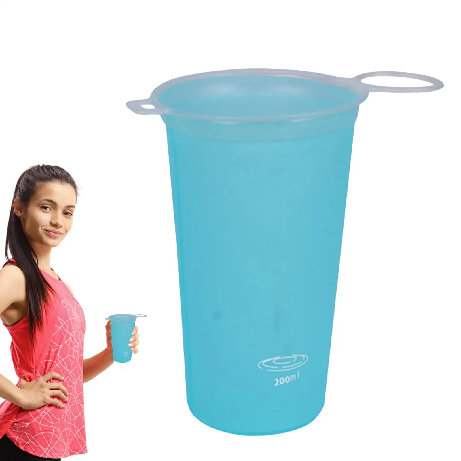 TPU Soft Cups Collapsibled Sports Water Bottle Outdoor Foldable Water Cup Running Cycling Hiking Flexible Water Bag view 2