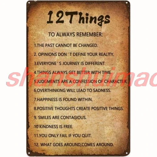 MAI Vintage Metal Sign 12 Things That Require Zero Talent Retro Tin Signs 12x8 Inche