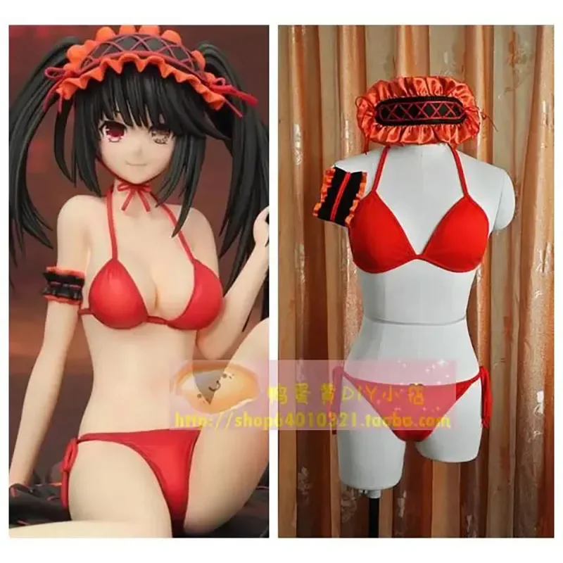 

Anime DATE A LIVE Tokisaki Kurumi / Nightmare Cosplay Costume Cosplay Bikini Custom Swimsuit Cosplay Wig For Women Girls
