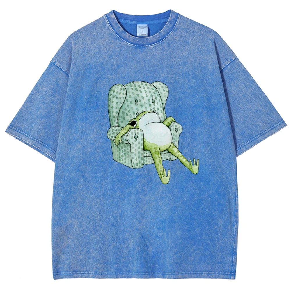 Rest Frog T-Shirt Women's Graphic Clothing Sales Unisex Oversized  y2k Clothes Shirts Women's Streetwear Shirt Vintage 90s Shirt
