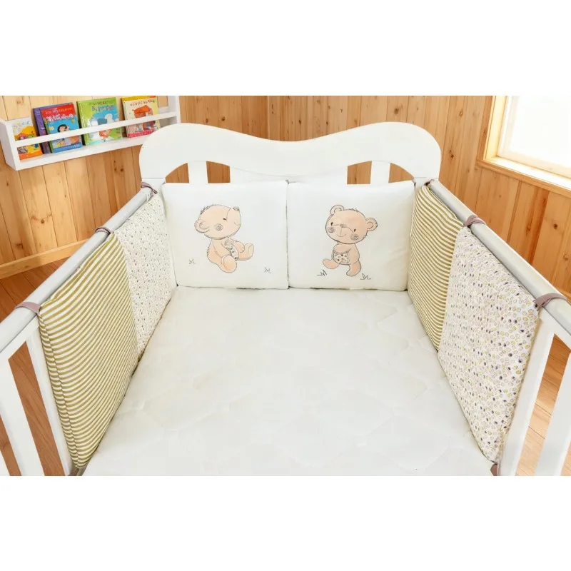 6 قطعة/المجموعة سرير بيبي حامي سرير الوفير منصات سرير بيبي الوفير الاطفال سرير أمان حول القطن مزيج سرير المضادة للتصادم المضادة للسقوط