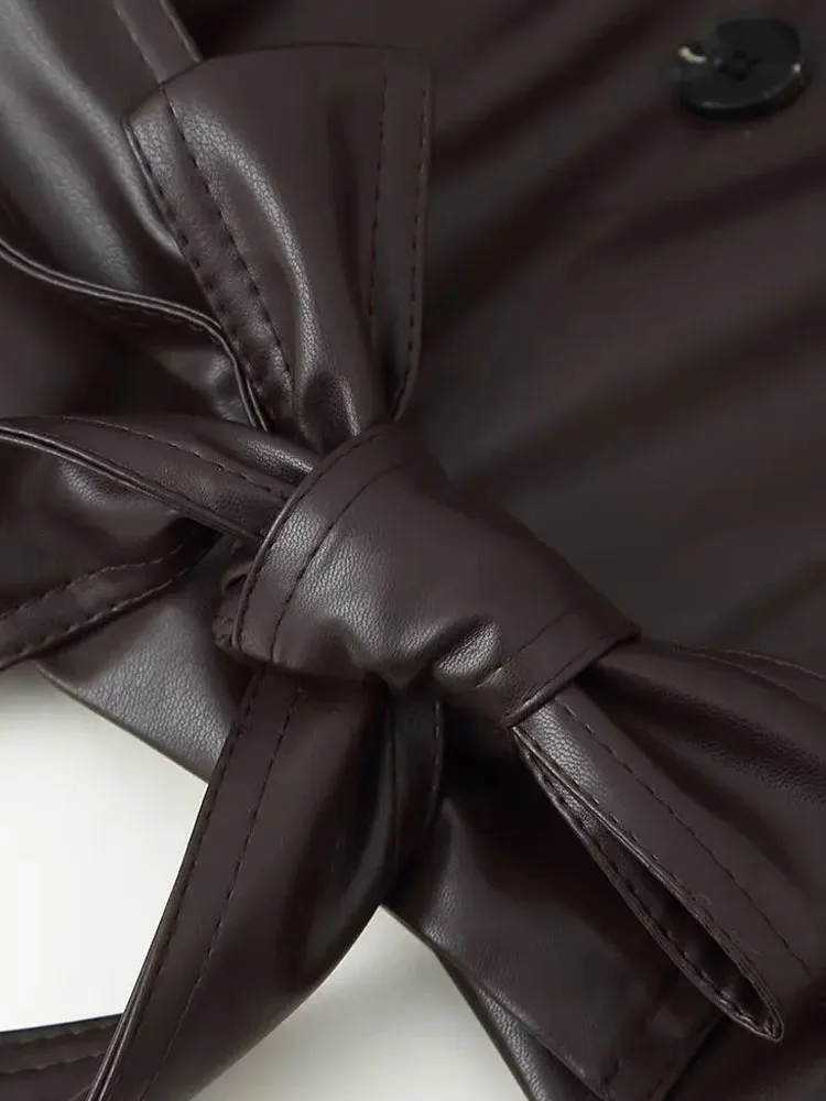 

HH Осенние модные женские куртки с однотонным отложным воротником и длинными рукавами с бантом на шнуровке, двубортные женские уличные пальто, 2 цвета