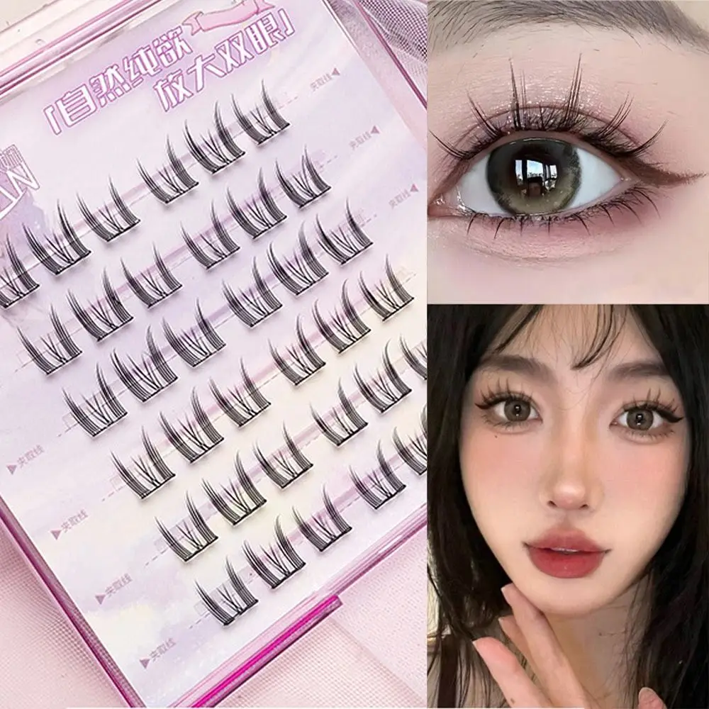 With Jelly Glue Strips Manga Lashes Glue Free Multiple Styles 3D False Eyelashes Nude Makeup Anime Cosplay Cat Elf Eyelashes