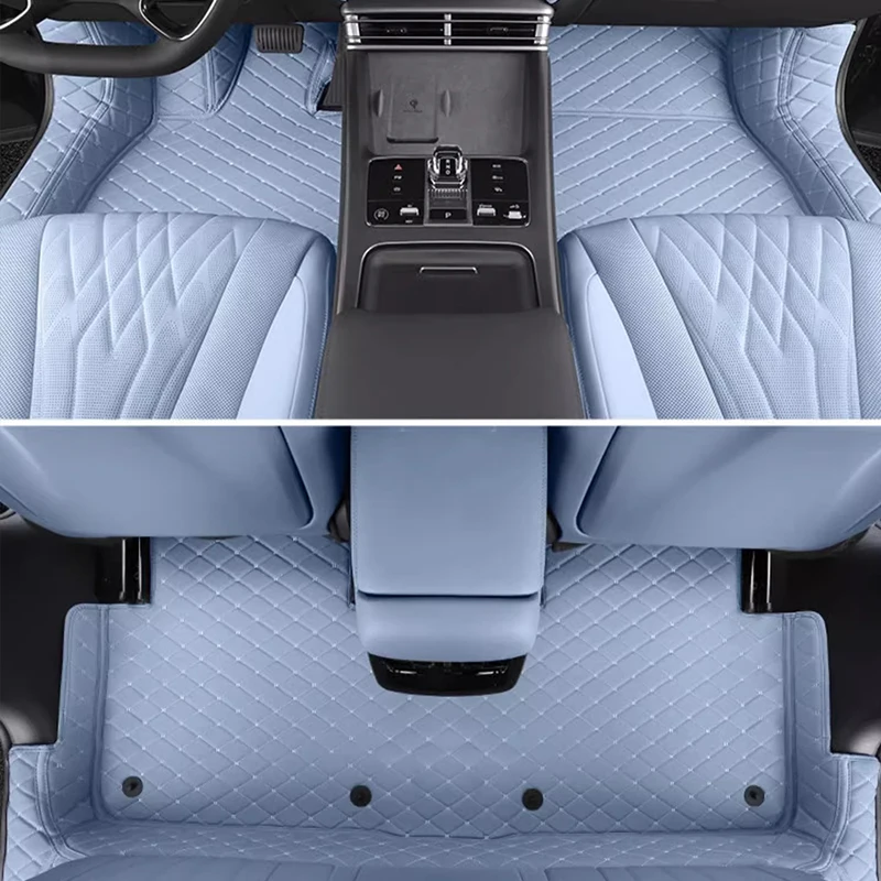 For BYD Seal DMI EV Custom Fit Car Accessories Floor Mat Interior Leather Trunk Mat ECO Material for Front and Rear Seat Blue