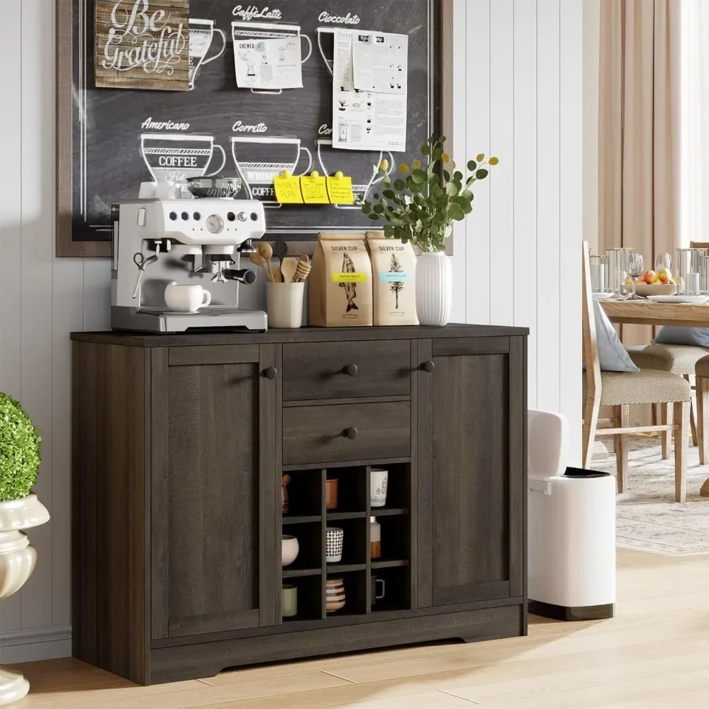 

Buffet Sideboard Bar Cabinet with Storage,with 2 Drawers and Adjustable Shelves,43.3’ Farmhouse Coffee Bar Cabinet