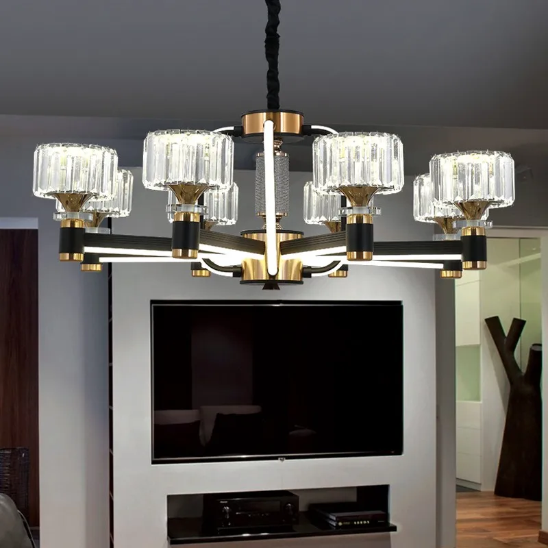 Nordic Modern Light Luxury Crystal Chandelier Hotel Villa Apartment Living Room Dining Room Duplex Structure Chandelier
