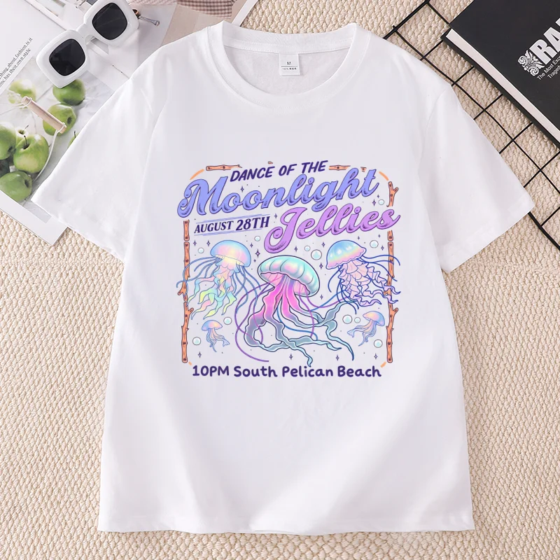 Dance of The Moonlight Jellies T-Shirt für Männer und Frauen, Stardew Valley T-Shirt, lässiges Baumwoll-T-Shirt mit Rundhalsausschnitt, bedruckte T-Shirt-Kleidung – Detail 5