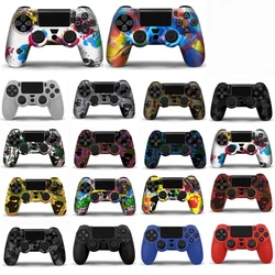 Juste en caoutchouc de silicone pour manette Sony Playstation 4, peau de protection pour manette PS4 Pro Slim, poignées de pouce de contrôle de manette de jeu