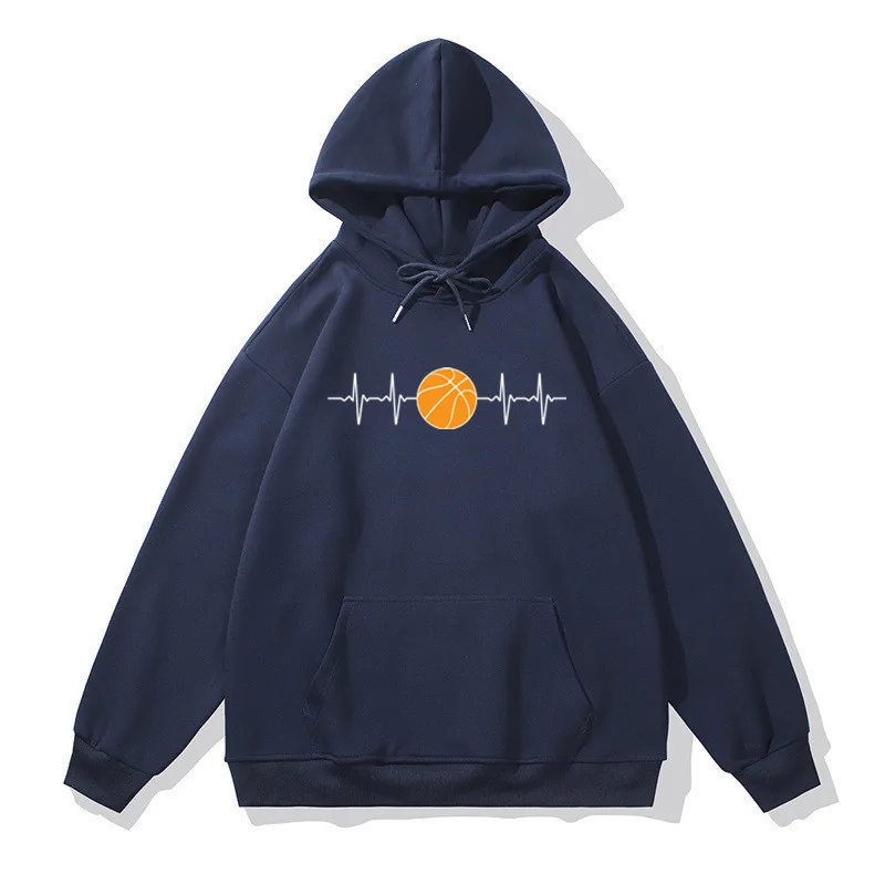 

Basketball Heartbeat Casual Streetwear Harajuku Men Women Cotton Hoodies Sweatshirts