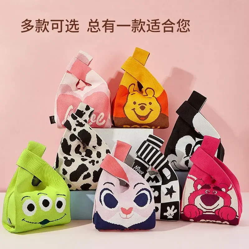 Disney Lotso animation peripheral kawaii knitted bag large capacity cute cartoon personality out to work handbag wholesale