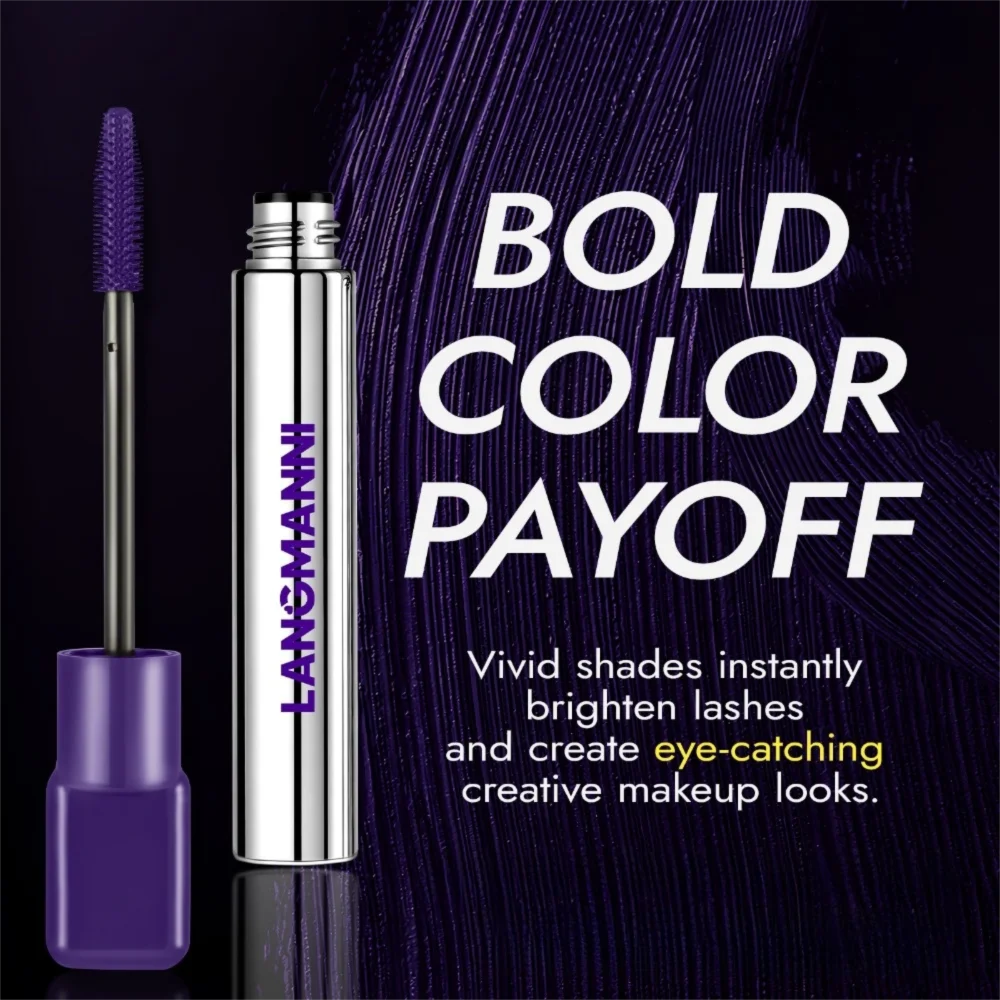 Big Brush Silk Fiber Mascara Fast Dry Ultra-Fine Brush Colorful Mascara Lengthen Eyelashes Curling Mascara Makeup Application