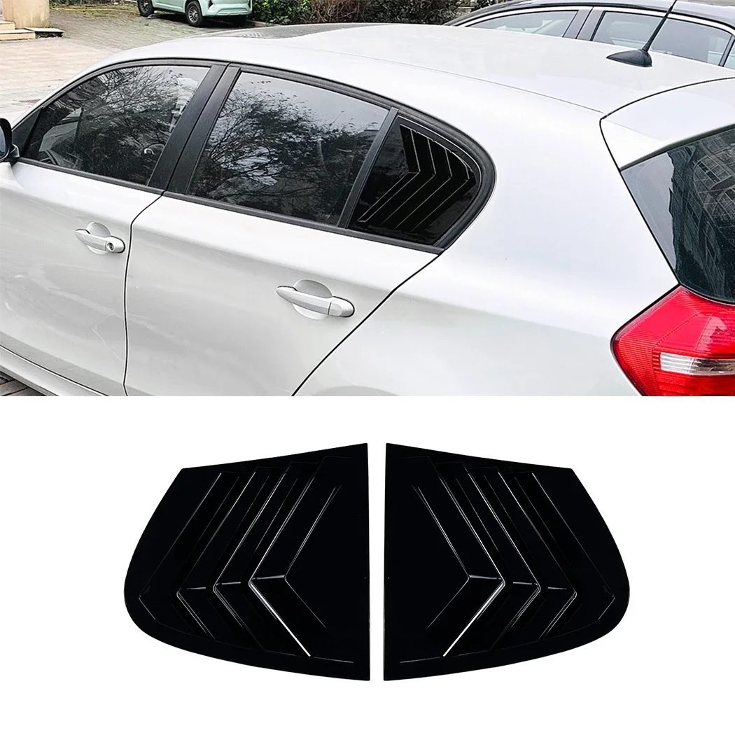 

GEFENSI Rear Window Side Vent Shutter Louver Cover Trim Car Accessories For BMW 1 Series E87 2005 2006 2007 2008 2009 2010 2011