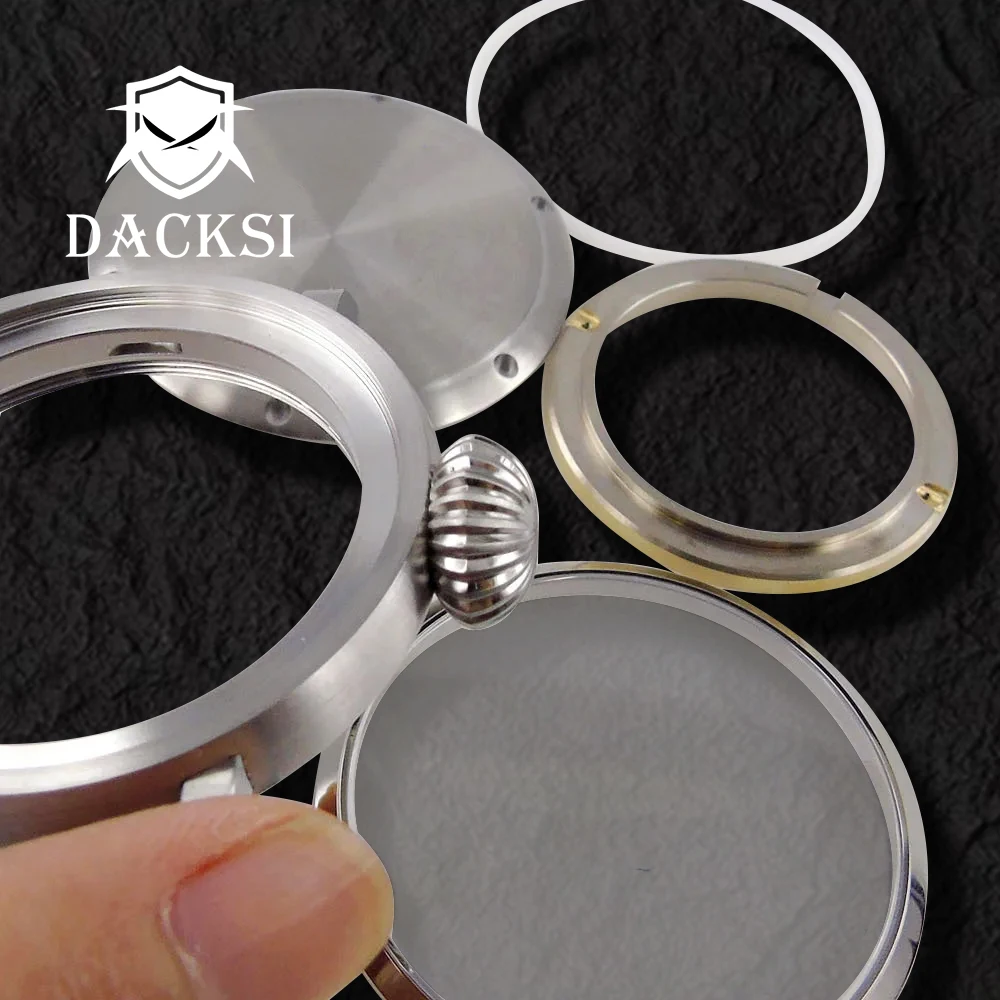 DACKSI 46mm Real Cusn8 Bronze/Stainless Steel Big Watch Case Sapphire Crystal Screw Crown NH34 NH35 NH36 ETA2824 PT5000 Movement