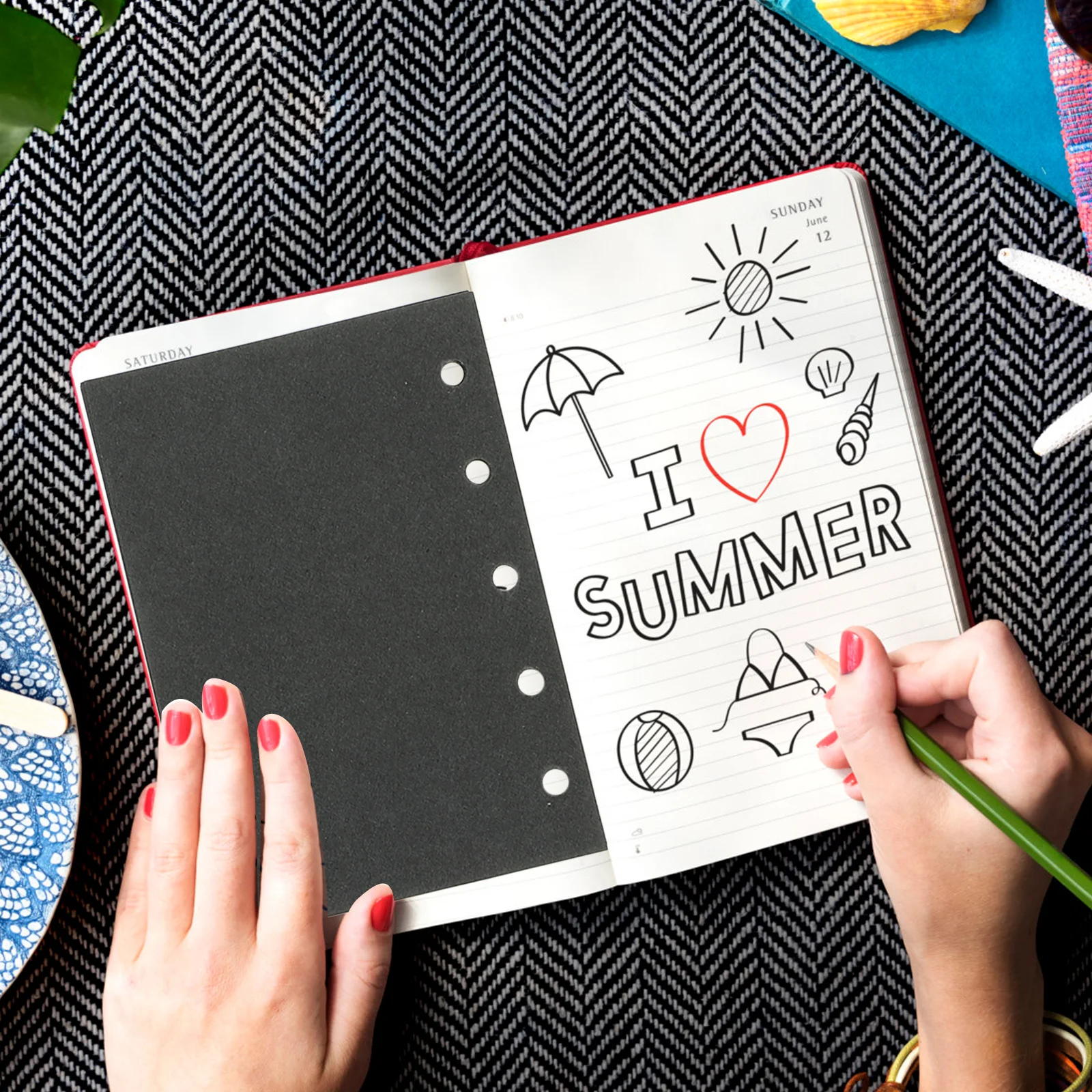 

300Pcs Notepad Refills Punched Binder Paper Thick Clean Flat Suitable for Writing Notes A7 Refill Paper