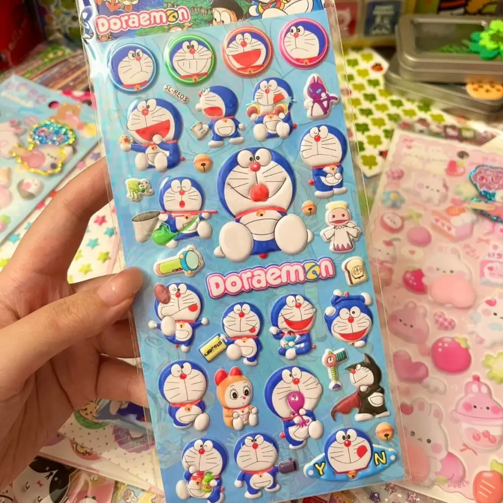 Doraemon Three-Dimensional Bubble Cotton Sticker Desktop Decoration Diy Phone Case Water Cup Stationery Box Reward Student Gift
