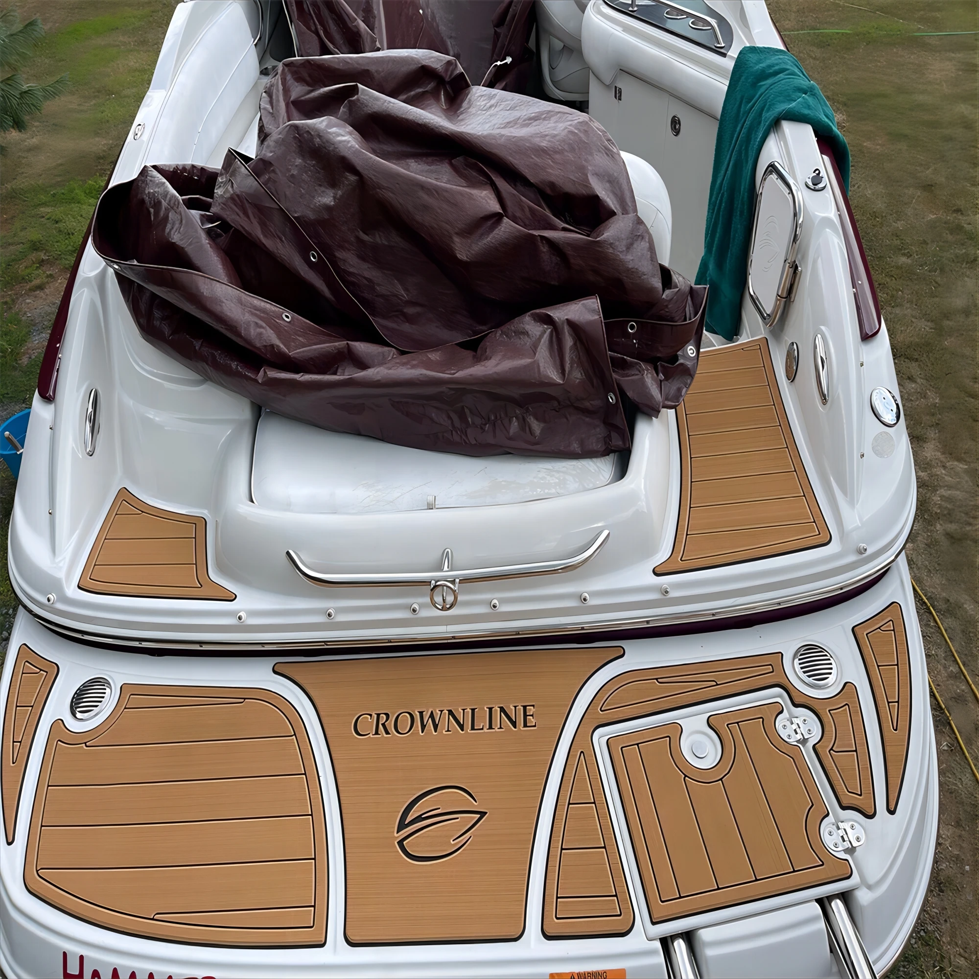 

2007 Crownline 240EX Swim Platform Bow Boat EVA Faux Foam Teak Deck Floor Pad SeaDek MarineMat Gatorstep Style Self BUINIU