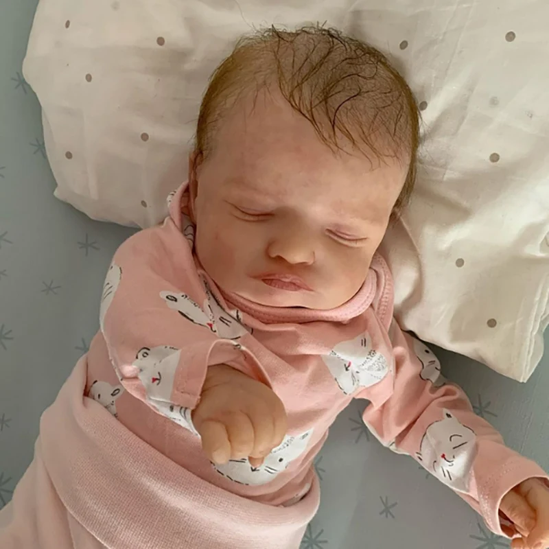 18inch Reborn Sleeping Baby Doll Girl Rosalie Real Looking Baby Dolls 3D Skin Tone with Visible Veins Bebe Reborn Dolls Toys