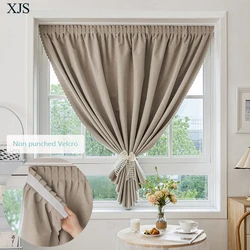 Velcro Adhesive Blackout Curtains Thermal Insulated Window Treatment Easy Install for Living Room Bedroom Kitchen Home Decor