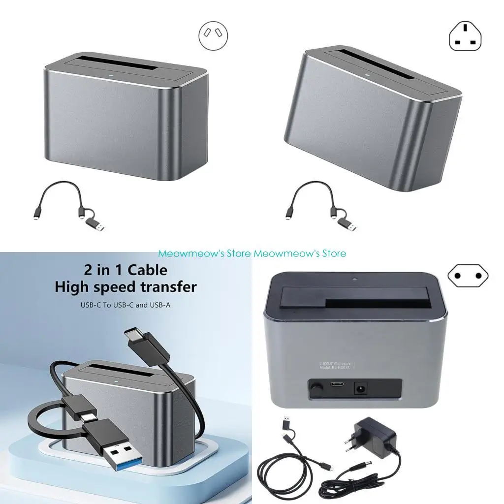 

W91A Mobile Hard Disk Reader Enclosure Vertical Case USB3.0 5Gbps With 12V Adapter For 3.5 And 2.5Inch Drives