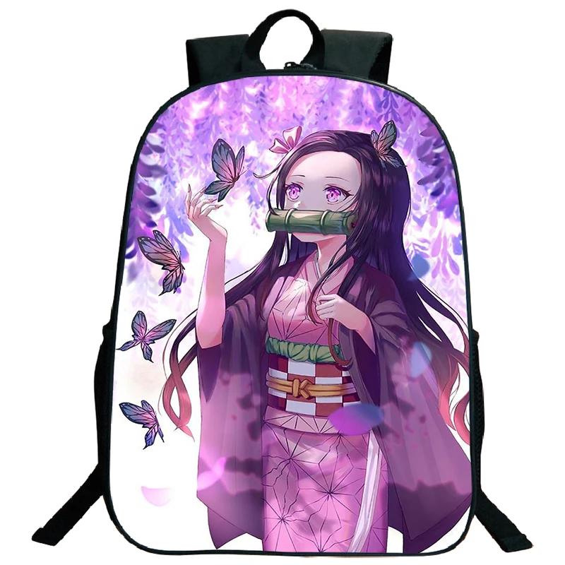 Demônio Slayer Anime Mochila para Adolescente, Canvas Travel Bag, Mochila Laptop Student, Kimetsu No Yaiba, Mochila para Meninos e Meninas, Bookbag