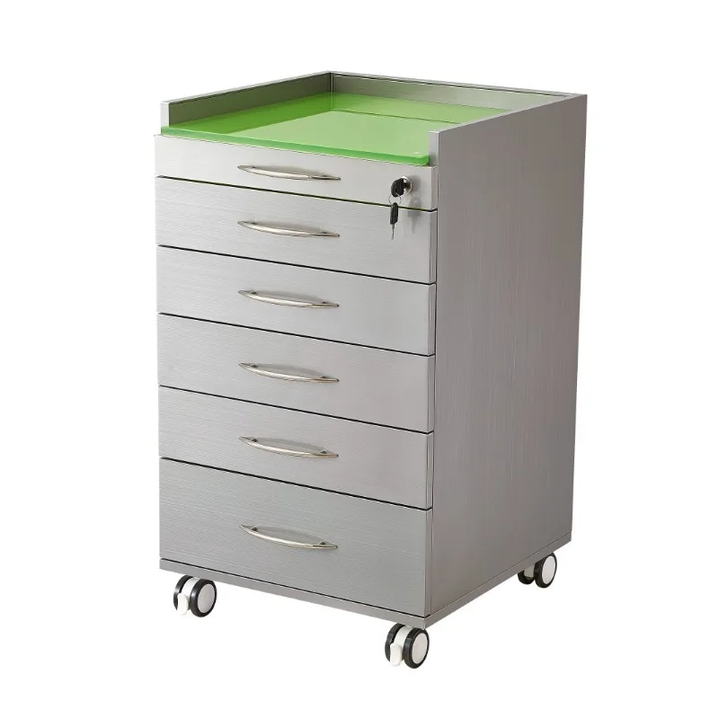 Dental trolley oral stainless steel mobile side cabinet