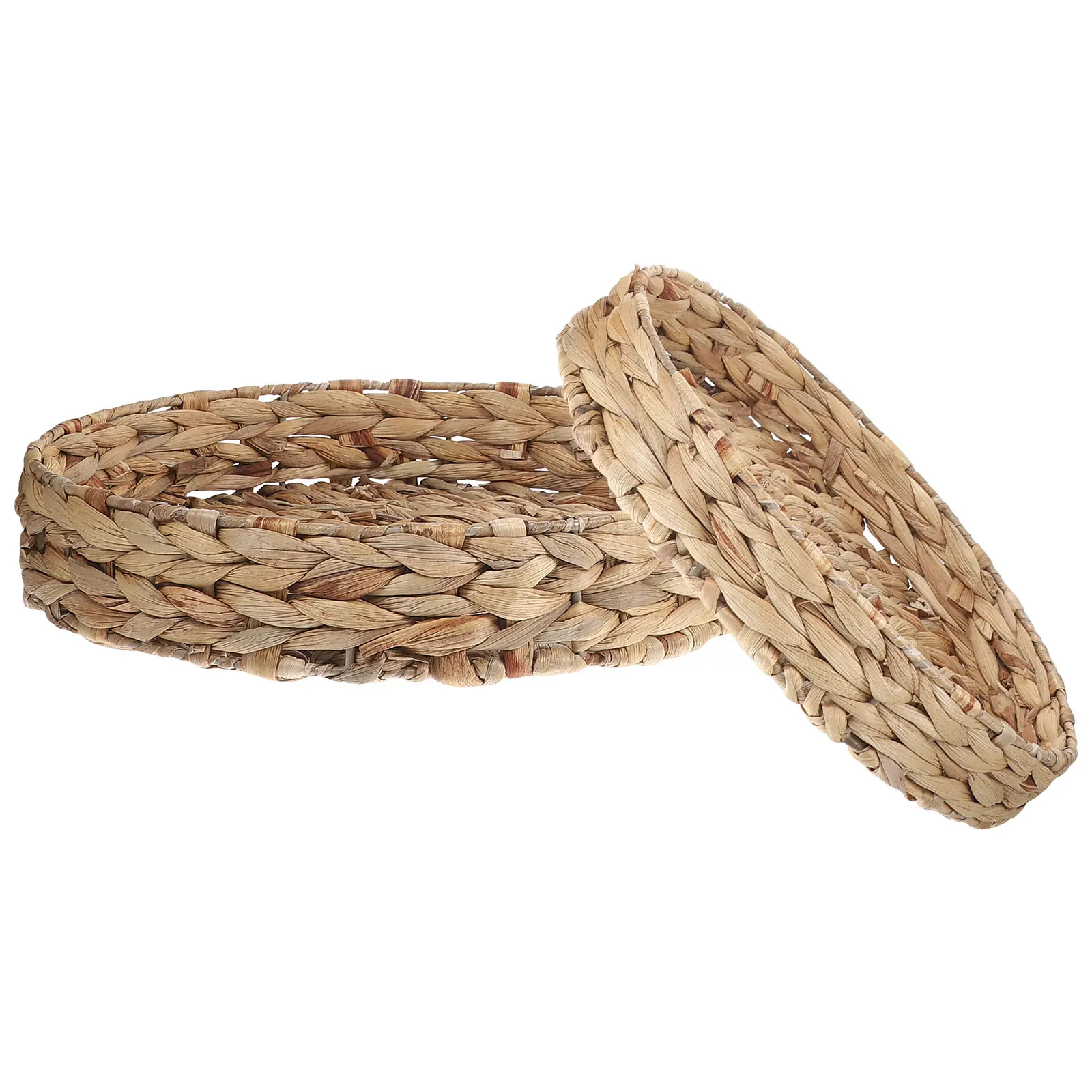 

2Pcs Fruit Storage Basket Woven Iron Rattan Organizer Snack Tray Kitchen Desktop Holder Woven Bread Basket