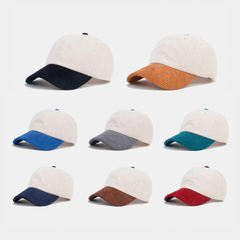 Corduroy matching color baseball cap men's and women's outdoor casual sun protection cap