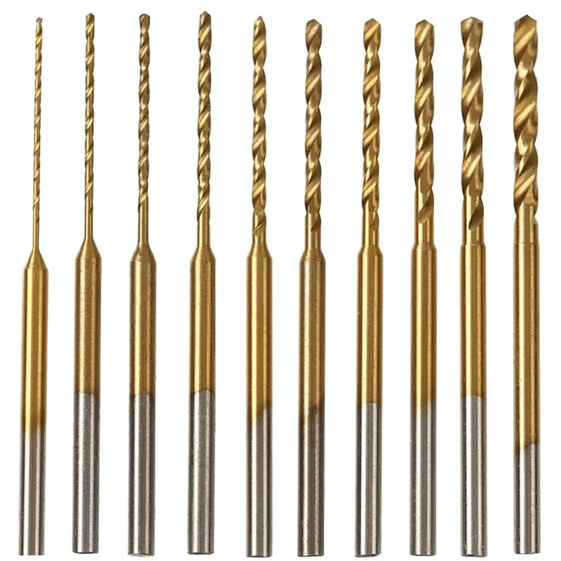 

Micro-Twist Drill Bit Set - 10Pcs 0.6Mm-2.2Mm Tiny Drill Bit 2.35 Shank HSS Mini Engraving Drill Bits Hole Drilling Tool