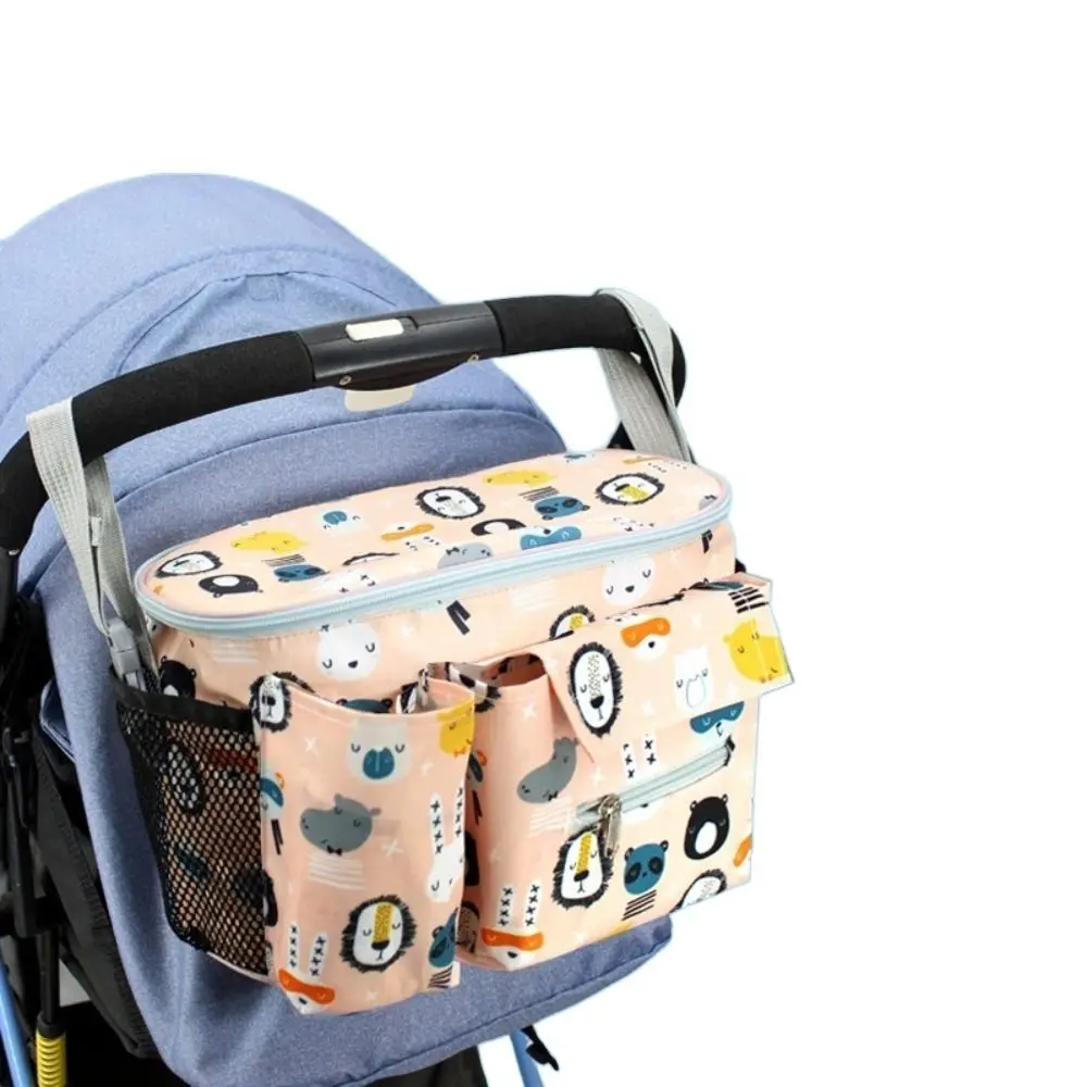 Tas Kereta Dorong Bayi Kain Oxford Bermotif Kapasitas Besar Organizer Kereta Dorong Kartun Multifungsi